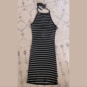 Striped Halter Mini Dress